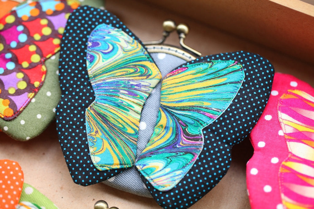 My secret blue butterfly coin purse