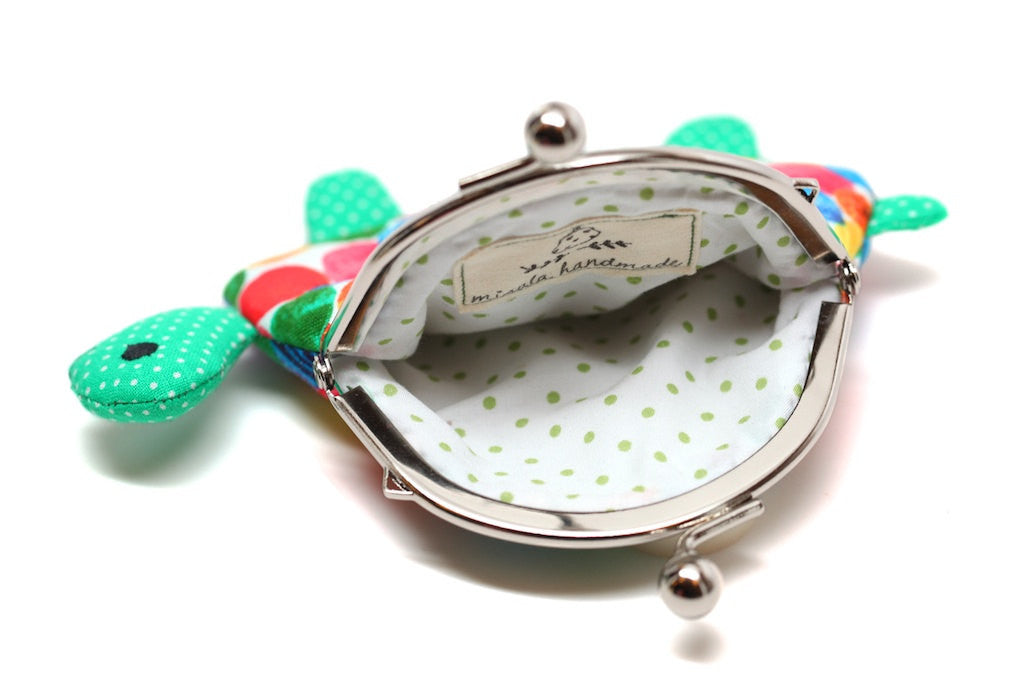 Cute green turtle clutch purse