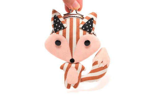 Little stripey red fox clutch purse