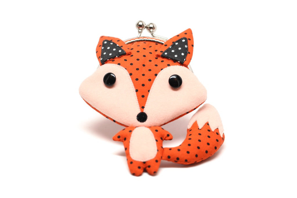 Little cunning red fox clutch purse