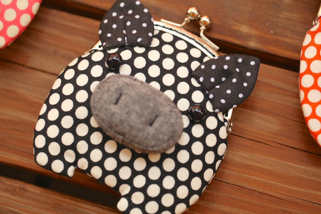 Little angry black piggy clutch purse