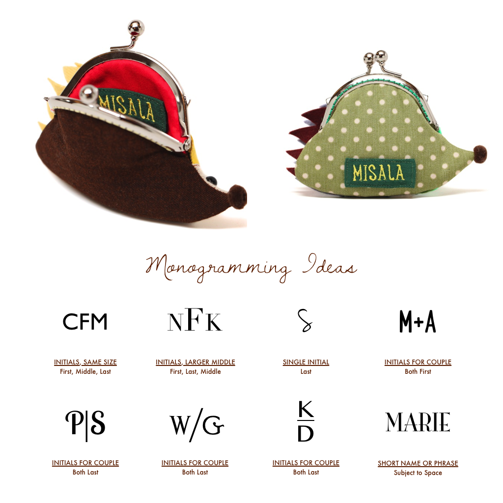 Custom embroidery label personalisation and monogramming for clutches and purses