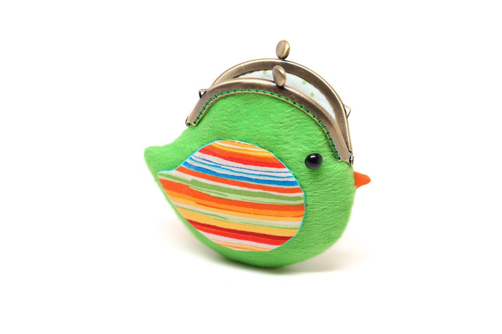 Cute green lovebird 'Martini' clutch purse