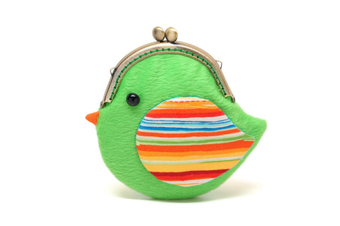 Cute green lovebird 'Martini' clutch purse