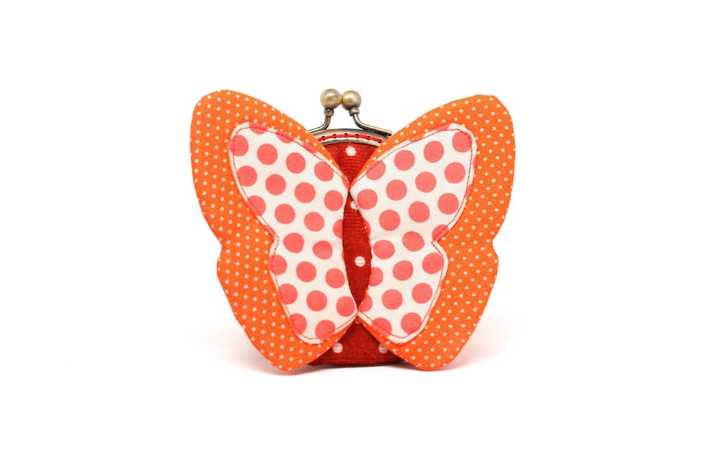 My secret orange butterfly coin purse