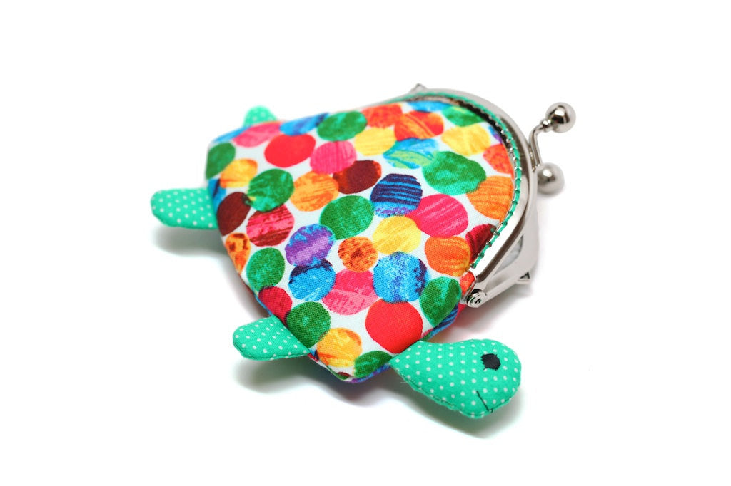 Cute green turtle clutch purse