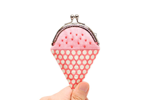 Strawberry ice cream mini coin purse