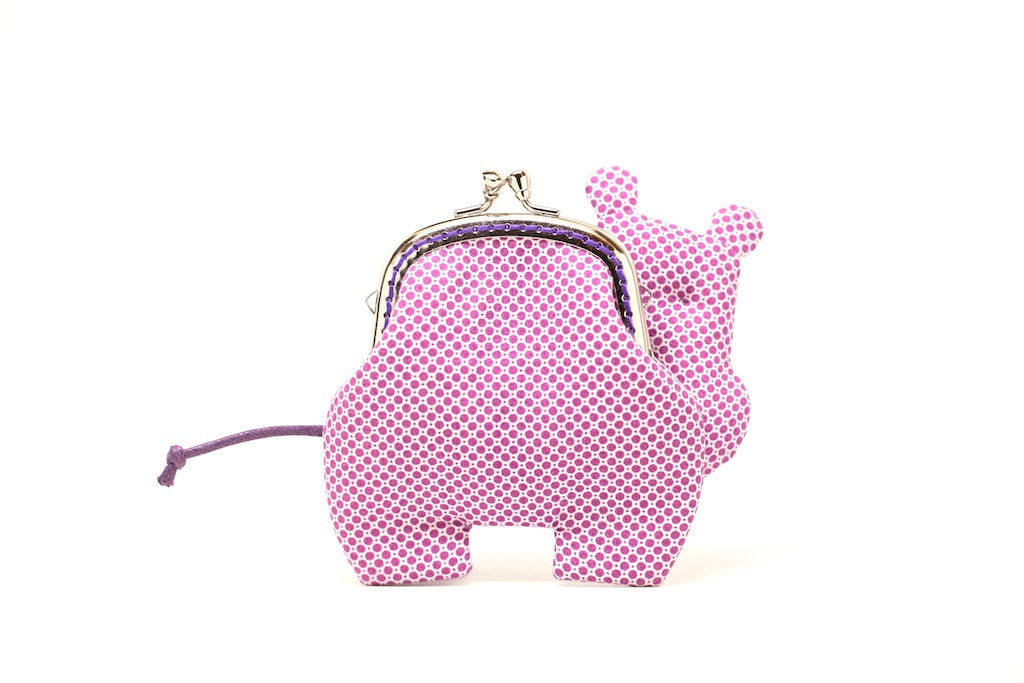 Little romantic purple hippo clutch purse