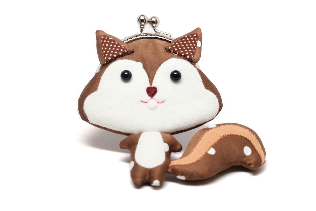 Cute chestnut brown squirrel clutch purse