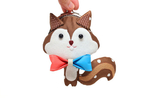 Hand-painted bow brooch and chestnut squirrel, limited edition gift package and artist collaboration project with 10/10 design studio