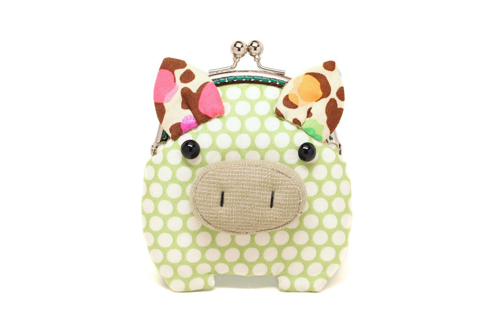 Little caper green piggy clutch purse