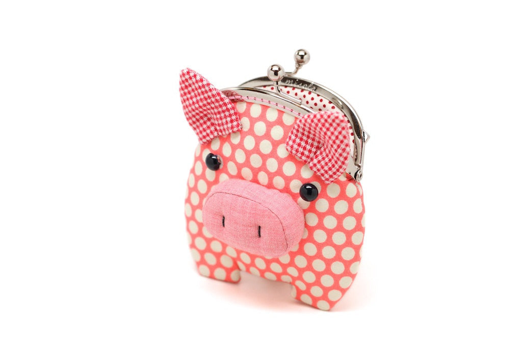 Little salmon pink piggy clutch purse