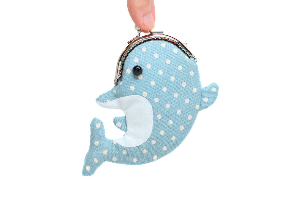 Cute baby blue dolphin clutch purse