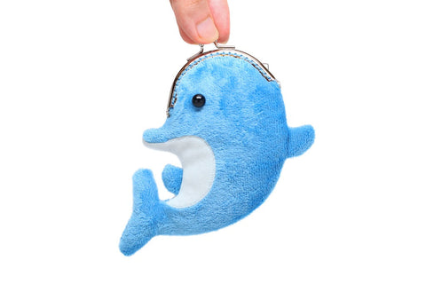Deep sky blue dolphin clutch purse