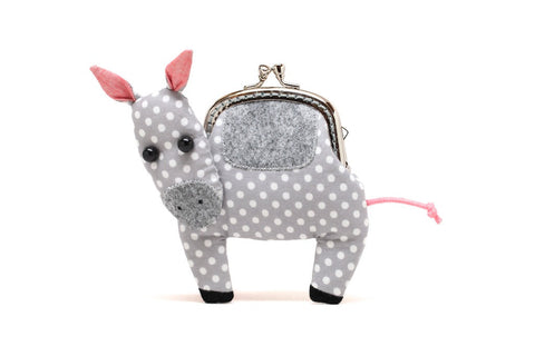 Little silvery grey mule clutch purse