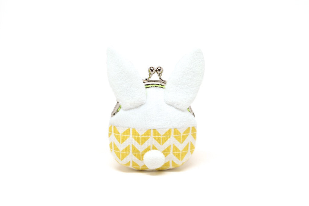 Little yellow chevron rabbit mini coin purse