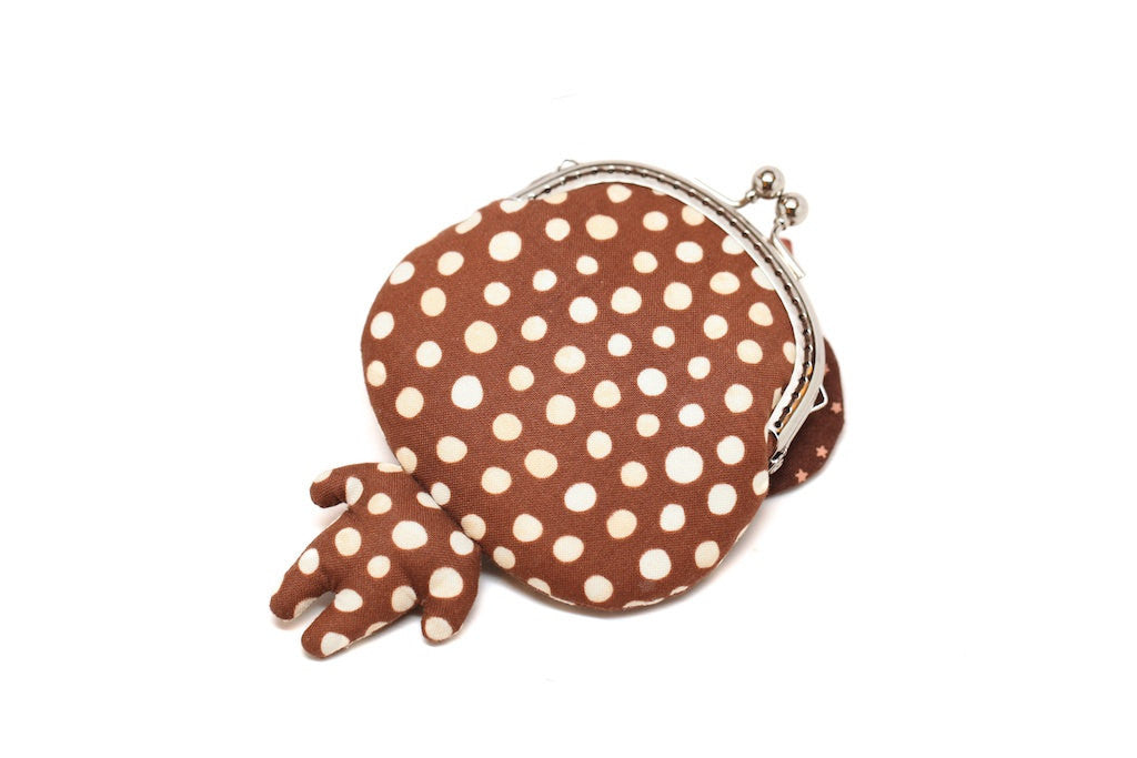 Little mocha brown bear clutch purse