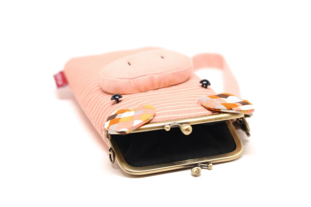 Puzzled pink piggy smartphone kisslock sleeve