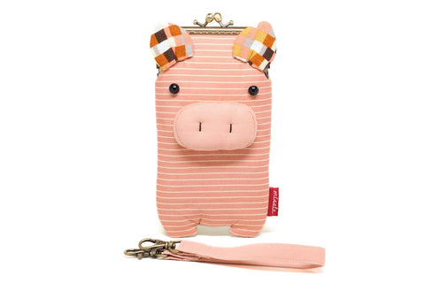 Puzzled pink piggy smartphone kisslock sleeve