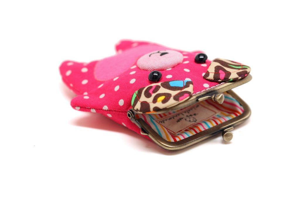 Bear my love pink hearty card holder wallet