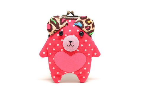 Bear my love pink hearty card holder wallet